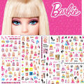 2020 New Cartoon Kids Barbie Nail Art Sticker Snow White Emoji Barbie Simpson. 