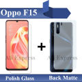Oppo F15 Tempered Glass Screen Protector Polish Glass + Back Matte Protector Soft Skin Sheet Soft Film Protector For Oppo F15. 