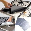 4 Pcs Square Foil Gas Hob Protector Liner Reusable Easy Clean Protection Pad. 
