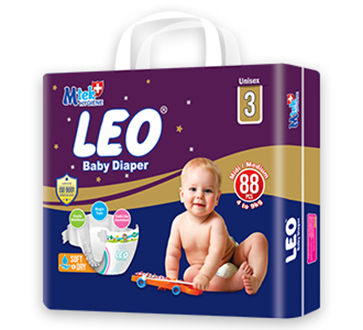 LEO Baby Diaper Super Mega Pack Medium 88PCS