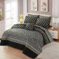 Latest Attractive Design 7PC Printed SaloniKa Cotton Comforter Set for Double Bed - Summer Collection, Best Quality, Multi Colors. 