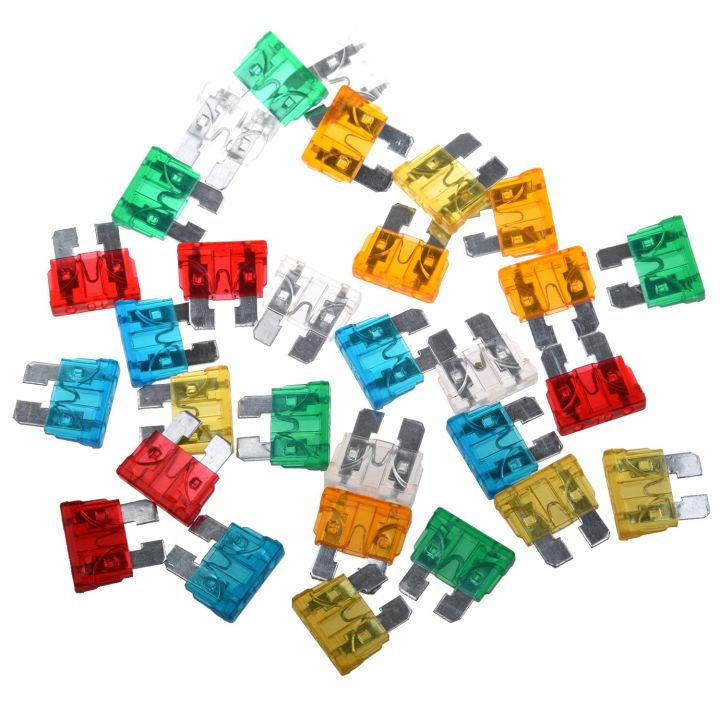 30 Pcs Standard Auto Blade Fuse for Car 5 10 15 20 25 30 AMP Mixed