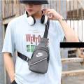 Fashion Small Headphone port Shoulder Bag Men Messenger Bags Male Waterproof Sling Chest Bag Boy Travel Backpack Men Crossbody Bags And Also Used For All Girls.. 