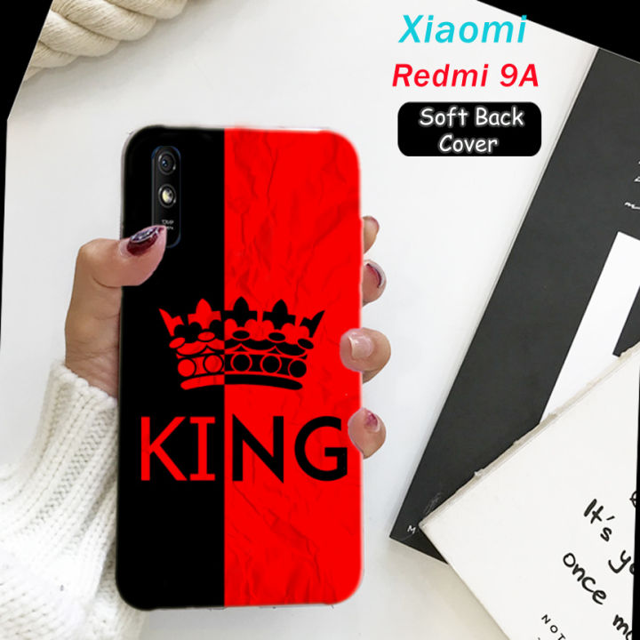Xiaomi Redmi 9A Back Cover Boys - King Style Mobile Back Cover Pouch - Airbag Case Anti Shockproof Phone Case - Red