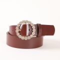 Flower High Quality Luxury Designer Leather Red White Brown Belt For Pants Skirt Coats Jeans Fashion Waist Straps Women. 