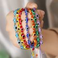 Turkish Lucky Evil Eye Bracelets For Women Men Colorful Crystal Beads Braided Rope Charm Bracelet Couple Friendship Jewelry Gift. 