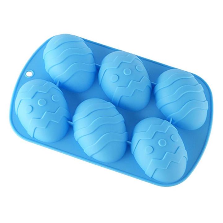 6 Cavities Easter Egg Silicone Cake Chocolate Dessert Soap Mold DIY Baking Mould