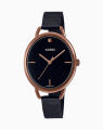 CASIO BLACK DIAL WITH MESH BRACELET WOMEN'S WATCH - LTP-E415MBR-1CDF. 