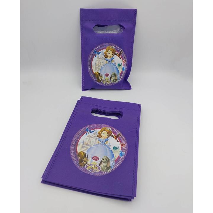 PRINCESS SOFIA THEME FABRIC BAGS PACK OF 10 GOODY BAGS