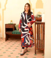 Shah Kamal Fabrics Unstitched Digital Silk Printed Multicolor Urdu Calligraphy Shirt For Ladies-CS1. 