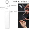 120 Pieces Rectangle Acrylic Key Chain Blank Transparent Acrylic KeyChain Blank. 