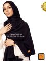 Arabic Saudi Scarf Stoles Dupattas Wool Chiffon Dupattas Stoles With Leather Patch High-quality fabric, Lightweight feel and effortless drape Hijabs/Scarves/Stoler for Girls/Women |Bidoonessma -Black Chiffon Dupatta For Girls/Ladies Stitched 1 pcs only. 