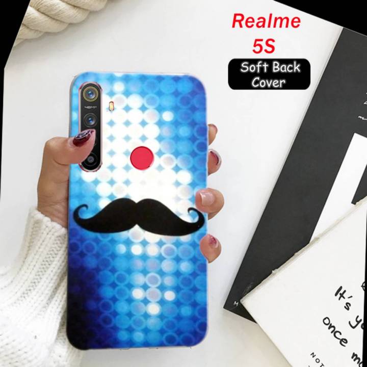 Realme_5S Pouch Case - Mustche Soft Back Cover Case