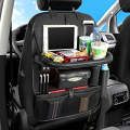 Leather Car Organizer with Tablet Tray,9 Storage Pockets Car Organizer Backseat Car Organizer with Tray Car Seat Organizer PU Leather Car Organizer Back Seat with Foldable Table Tray Infinity Baazaar. 