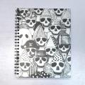 Spiral Notebook A4 - Silver Skulls - by PAPERWORK. 