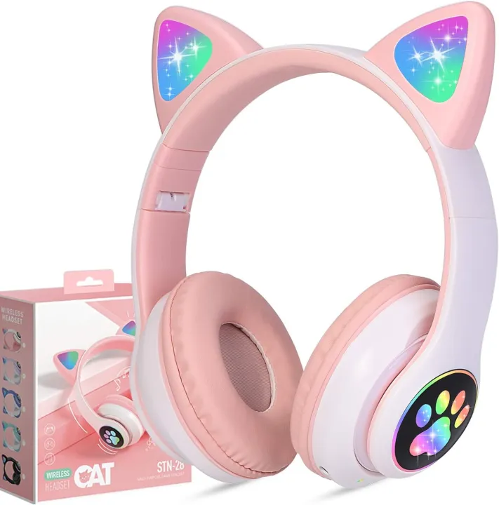 Cat%20Ear%20LED%20Light%20Up%20Wireless%20Bluetooth%20Headphones%20for%20Kids%20with%20Microphone,%20Pink%20-%20Image%204