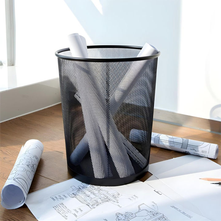 Round Net Metal Dustbin Dustbin Metal Jali Dustbin Black Jali Waste Paper basket Office Basket Three Sizes