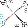 CANDURE Hairdressing Barber Thinning Hair Scissor for Professional Hairdressers Barbers Stainless Steel Hair Cloth Cutting -Silver Black 6 inch & MultiColored 6.5 inch- Salon Tailors Crafting Men Women Children Beauty Export Best Quality Home Use 6” 6.5”. 