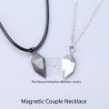 Couple Necklace Attracting Magnet Chain A Pair Of Stitching Attracting Individuality Necklace For Women Men. 