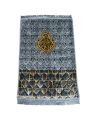 Grey Val-vet Foam Print Embossed Jai namaz / Janamaz / Prayer Rug / Prayer Mat. 