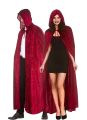 Red Hooded Cape Halloween Cloak Masquerade Party Cape Costume Easy to wear.. 