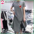 【ALLGOOD】Short-sleeved T-shirt skirt women's summer long knee-length loose large size women's new mid-length dress lazy skirt. 