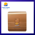 Two Way-1 Gang Electric China Fitting Sheet China Switch Board- Metal Series (Golden Colour). 