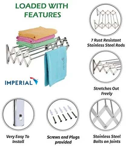 Rust-free%20Stainless%20Steel%20Wall%20Mount/Mounted/Mounting%20Clothes%20Drying%20Stand/Cloth%20Dryer%20Racks/Towel%20Dry%20Foldable%20Laundry%20Rack%20For%20Bathroom/Balcony/Indoor/Outdoor%20-%20Image%204