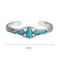 Vintage Bracelet Adjustable Natural Blue Stone Retro Bangle. 