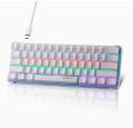 COOLERPLUS Wired Gaming Keyboard- 61 Keys Compact Mechanical Keyboard, LED Backlit, Red Switch. 