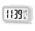 Automatic Night Glow Smart Light-Activated Sensor Bedside Digital Snooze Alarm Clock with Date, Temperature Display, by Bravodeal (White). 