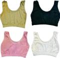 Women’s Multi-Color Undergarments Set - Adjustable Non-Padded Bras, Pack of 4. 