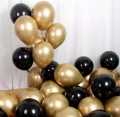 Pack of 50 (25 Black & 25 Golden ) High Quality Latex Baloons birthday Party Baloons , Balloons for Black and Red Theme Birthday Party Decoration, Weddings, Party, Birthday, Bridal Shower,. 