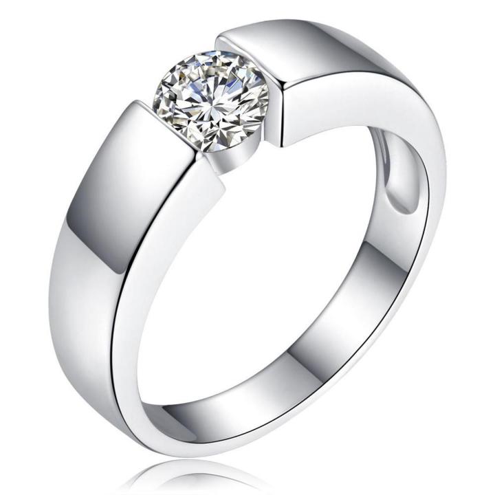 Fashion Jewellery Silver Plated Crystal Lover Rings For Women / Girls