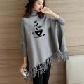 I Love Coffe Printed Poncho Shawl Style Top Fleece Poncho/Top For Women Winter. 