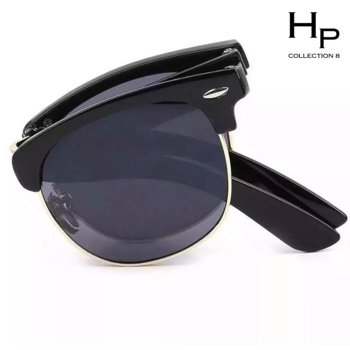 Folding Sunglasses Frame Black Lens Color White Black Green 100% Quality Of Glass Never Scratch Never Break With Box Pack
