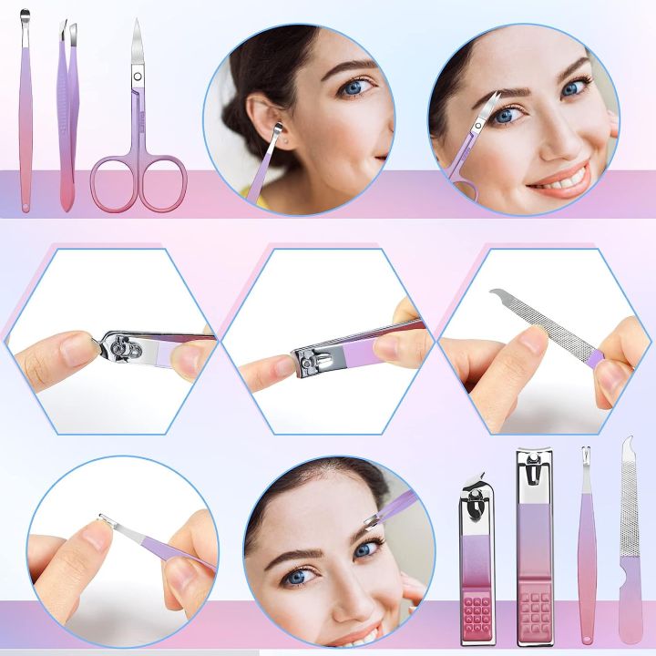 Manicure%20Set%20Women%20Nail%20clippers%20Set%20Fashion%20Nail%20Care%20Tools,%20Professional%20Stainless%20Steel%20Pedicure%20Manicure%20Set%20with%20Travel%20Leather%20Girls%20Grooming%20Kits%20-%20Image%204