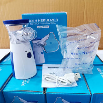 Premimum Quality Electric Mesh Portable Nebulizer Machine & Mask for Kids and Adults Mini Inhaler Nebulizer, Battery & USB Powered: Offers flexibility with dual power options for convenience.
