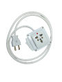 Universal 3 pin Socket Extension Board with Flexible Two Core Round Cable and Without Cable. 