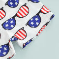 Independence Day Theme Baby Clothes Set, Infant Round Neck Lettering Print Pattern T-shirt Elastic Waist Shorts. 