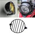 Classic Vintage Cafe Racer Motorcycle Headlight Grill 7inches 7 Lines, Lamp Mask Metal Wire Mesh. 