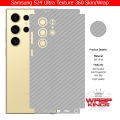 Samsung Galaxy S24 Ultra Skin Wrap - 360 Protection Carbon Fiber Matte Transparent with Camera Skin. 