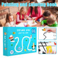 Magical Tracing Workbook Set , 64 Page Children Tracing Book For Kids Training Coloring Erasable Writing Materials Kid Educational Pen Control Rewritable Practice Digital Concentration Early Education Thinking Entry Basic Card Preschool Toys Workbook. 