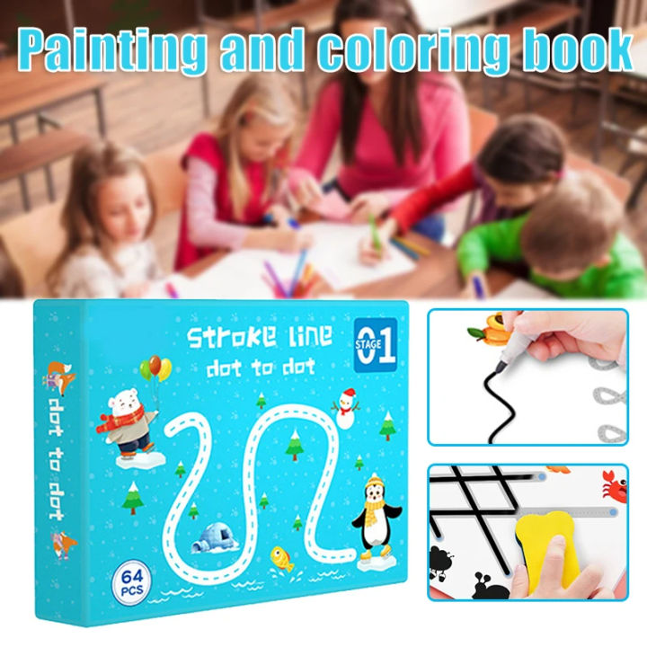 Magical%20Tracing%20Workbook%20Set%20,%2064%20Page%20Children%20Tracing%20Book%20For%20Kids%20Training%20Coloring%20Erasable%20Writing%20Materials%20Kid%20Educational%20Pen%20Control%20Rewritable%20Practice%20Digital%20Concentration%20Early%20Education%20Thinking%20Entry%20Basic%20Card%20Preschool%20Toys%20Workbook%20-%20Image%207