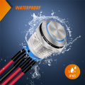5Piece Push Button Switch with Pre Wired Harness 12V 24V Self Locking Latching 12mm. 
