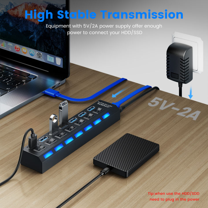 USB%203.0%20Super%20Hub%20With%207%20Ports%20Hi-Speed%20-%20Image%202