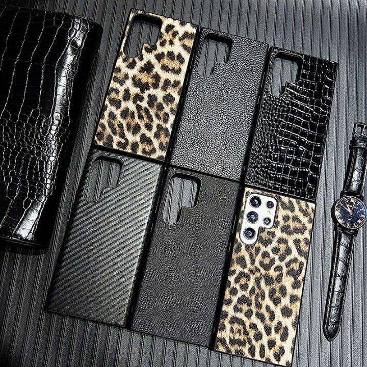 Luxury Leopard Snake Skin Crocodile Phone Case For Samsung Galaxy S22 S23 S24 Plus Ultra Shockproof Back Cover