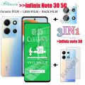 BLKNAIM (3IN1) For infinix Note 30 5G Full screen HD ceramic membrane film for infinix Note 30 5G carbon fiber back film + lens. 