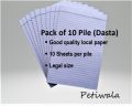 Petiwala – Ruled Paper Legal Size - Pack of 10 Pile (Filler Sheets / Dasta) - Good Quality Local Paper / Best For Writing – Assignments – Presentations - Rough Work. 