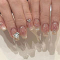 24cs ink ails Y2 ress on ails ig Sparkly hinestone esigns la French ips False ails for Women y2k s. 